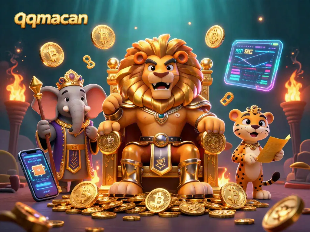Experience the thrill of qqmacan with vibrant 3D illustrations of casino adventures featuring gold coins and exciting characters.