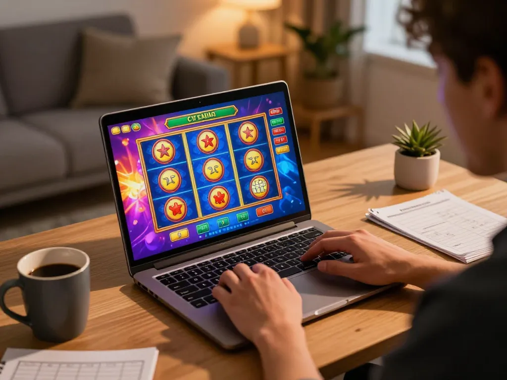 Engaging in online gaming with da88gg, showcasing vibrant slot games and strategic betting