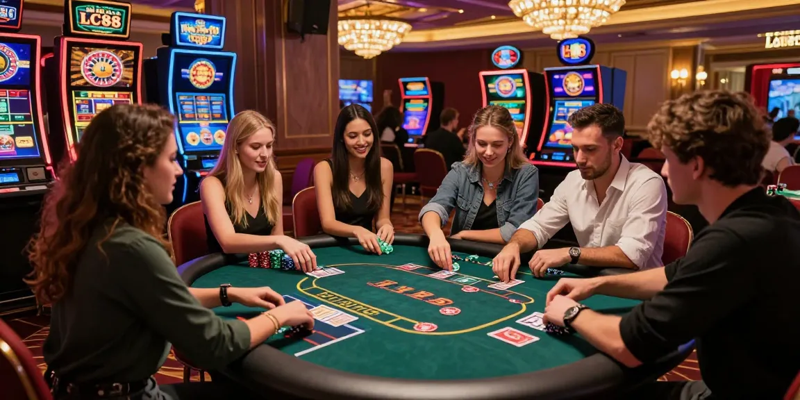 Friends enjoying a lively gaming experience at NHÀ CÁI LC88 casino.