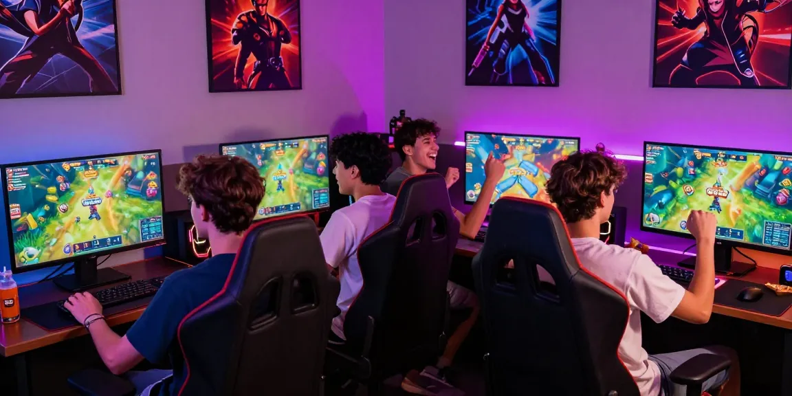 Exciting online gaming scene at https://b52club.radio.fm/ showcasing friends celebrating a jackpot win, vibrant atmosphere.