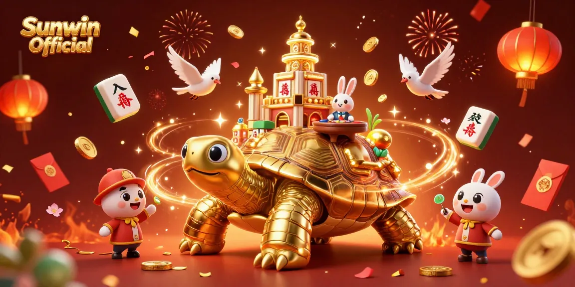 Spin to win at Sunwin Official with vibrant 3D casino characters and festive elements!