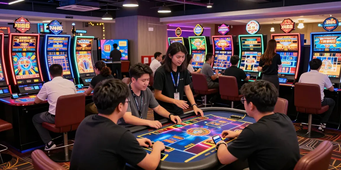 Players enjoying gaming at NHÀ CÁI XN88, showcasing vibrant casino atmosphere.
