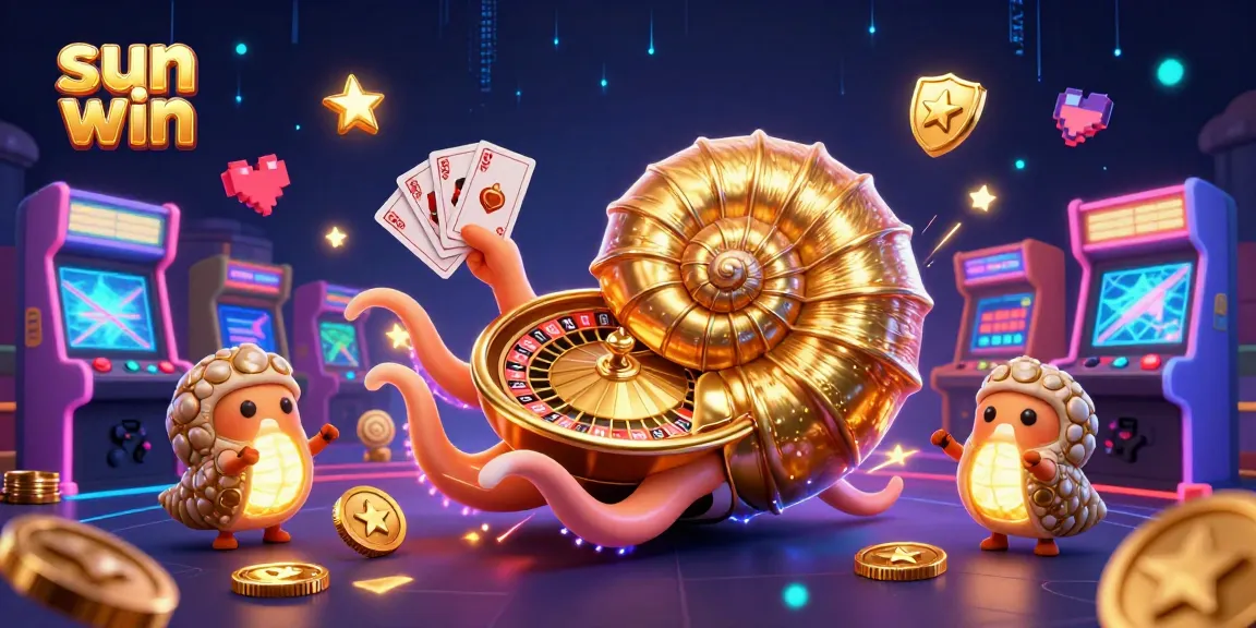 Experience thrilling gameplay with sun win's vibrant 3D casino atmosphere featuring a giant nautilus and glowing arcade elements.