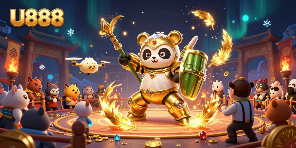 Join the thrilling experience of U888 with a mech-suit panda and exciting casino elements!