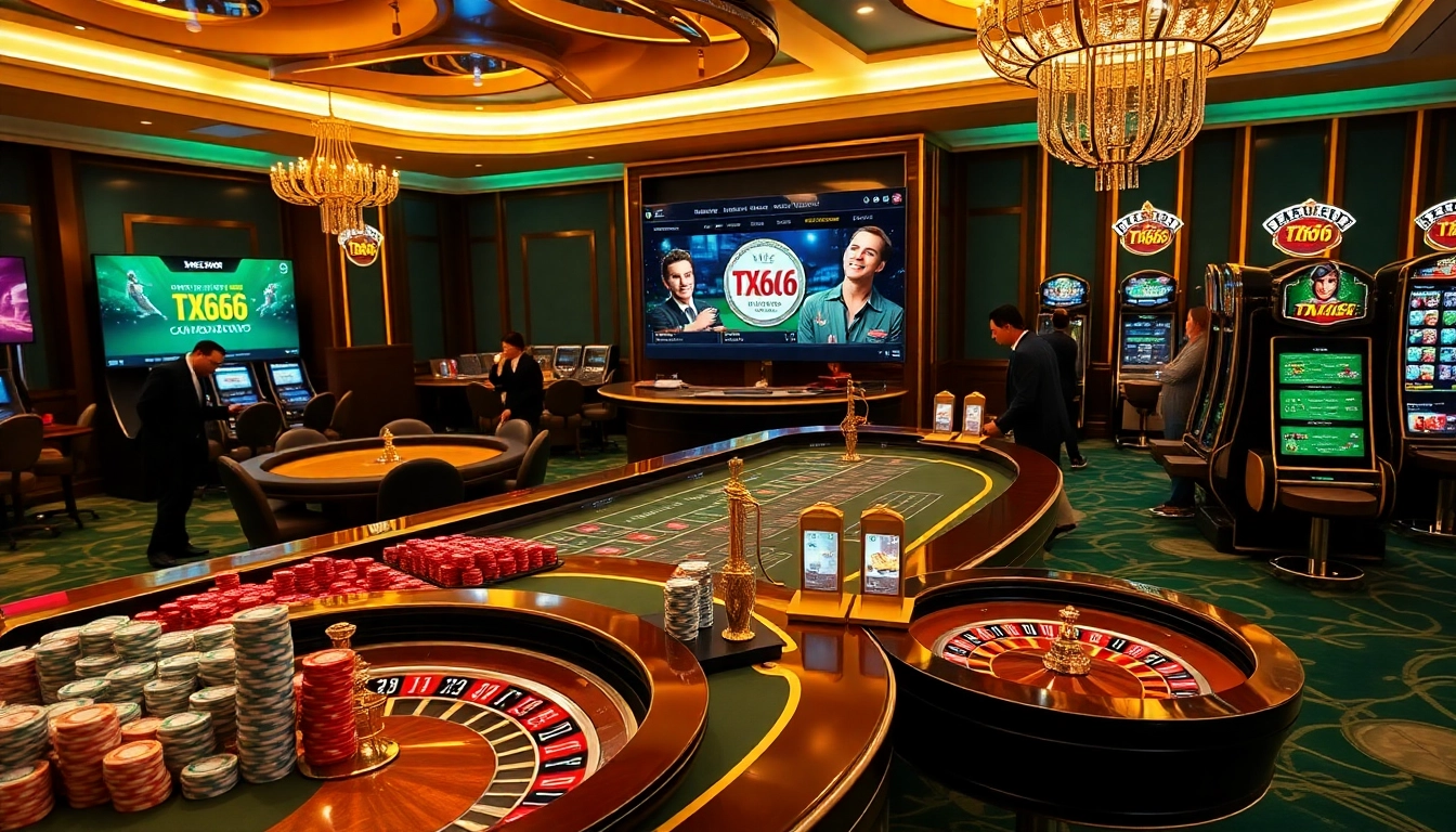 Experience the excitement of TX666 with professional dealers and vibrant casino games.